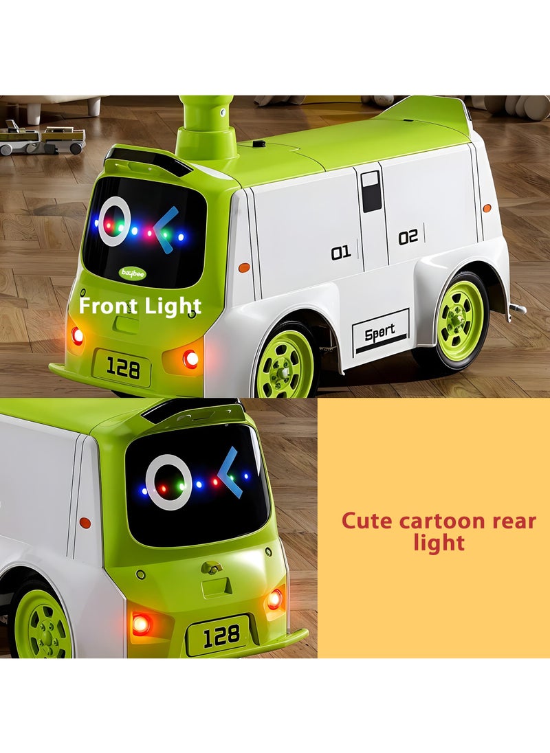 BAYBEE Waldo Baby Ride on Car for Kids, Ride on Baby Car with Lights, Music & Storage Space | Kids Push Car for Baby | Push Ride on Car for Kids Toddlers 1 to 3 Years Boys Girls Green  - Image 3
