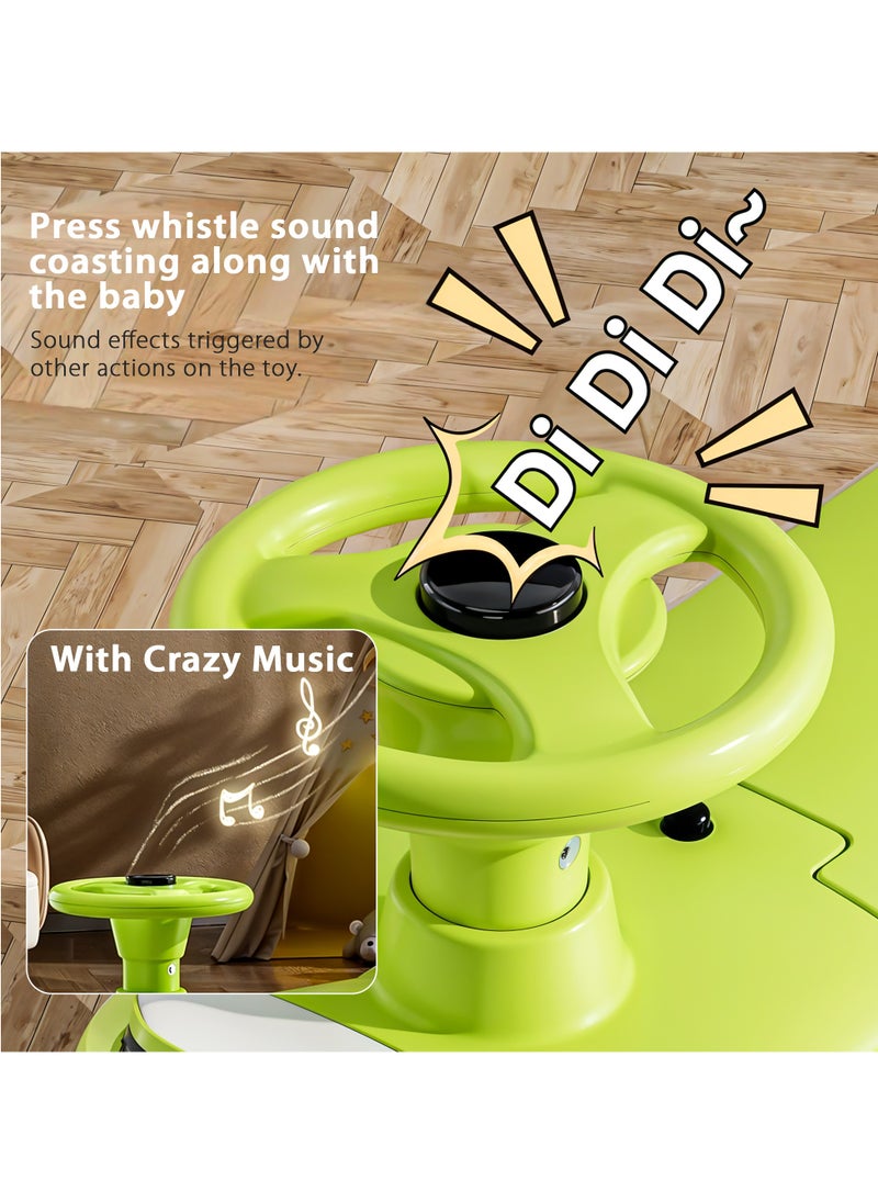 BAYBEE Waldo Baby Ride on Car for Kids, Ride on Baby Car with Lights, Music & Storage Space | Kids Push Car for Baby | Push Ride on Car for Kids Toddlers 1 to 3 Years Boys Girls Green  - Image 4