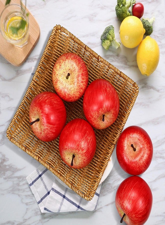 Lorigun Artificial Apples Fake Frutis Apples, Simulation Apples for Home Decoration Lifelike Normal Size Apples Fake Apples for Kichen Party Chirstmas Decor (6 Pcs Red Apple) - Image 4