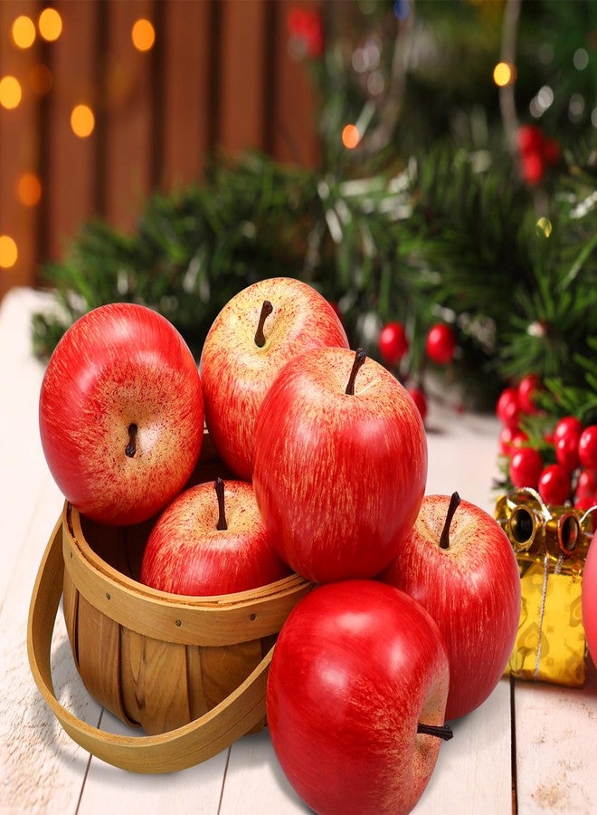 Lorigun Artificial Apples Fake Frutis Apples, Simulation Apples for Home Decoration Lifelike Normal Size Apples Fake Apples for Kichen Party Chirstmas Decor (6 Pcs Red Apple) - Image 5