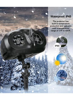 TAPIT Christmas Snowflake Projector Lights Outdoor Upgraded Snowfall LED Projector with Remote Control Waterproof Rotating Snow Landscape Snowstorm Lights for Christmas New Year Party (Double Head)  - Image 2