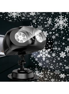 TAPIT Christmas Snowflake Projector Lights Outdoor Upgraded Snowfall LED Projector with Remote Control Waterproof Rotating Snow Landscape Snowstorm Lights for Christmas New Year Party (Double Head)  - Image 3
