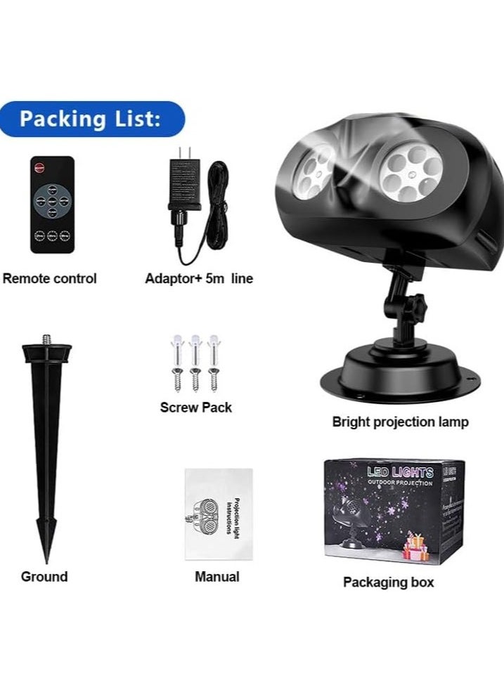 TAPIT - Christmas Snowflake Projector Lights Outdoor Upgraded Snowfall LED Projector with Remote Control Waterproof Rotating Snow Landscape Snowstorm Lights for Christmas New Year Party (Double Head) - Image 1