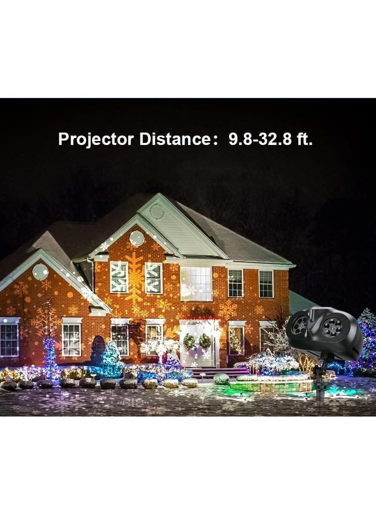 TAPIT - Christmas Snowflake Projector Lights Outdoor Upgraded Snowfall LED Projector with Remote Control Waterproof Rotating Snow Landscape Snowstorm Lights for Christmas New Year Party (Double Head) - Image 1