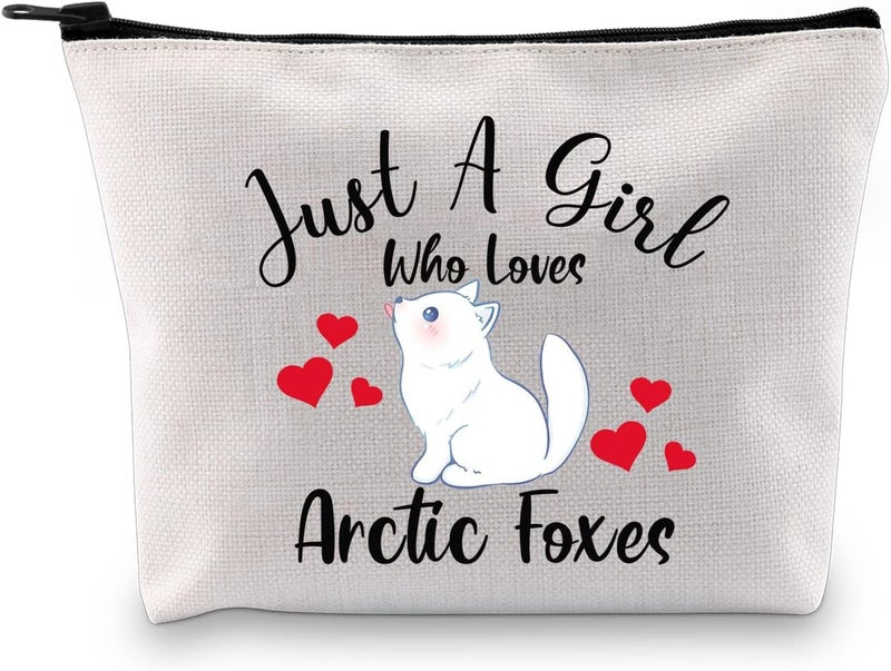 G2TUP Arctic Foxes Gift Who Loves Arctic Foxes Makeup Bag Arctic Foxes Lover Cosmetic Bag Arctic Foxes Themed Gift Zipper Travel Bag (Who Loves Arctic Foxes MB)