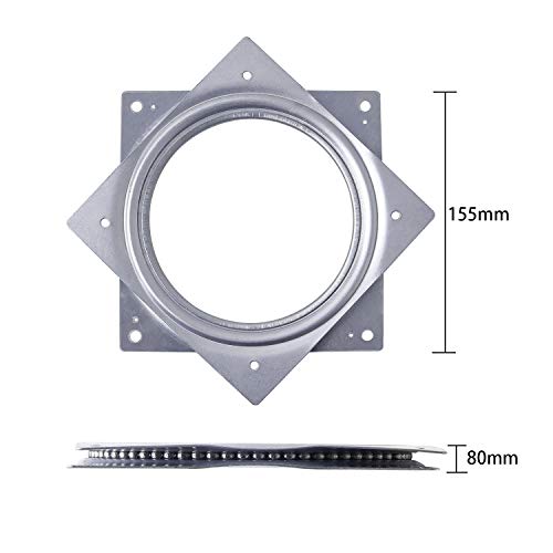 HSTECH 2Pack 6" Lazy Susan Turntable 500-lb Steel Ball Bearing Rotating Tray Strong Sturdy Table Cabinet Low Profile for 360˚ Chair and Door, Kitchen, Craft Project, Makeup Holder, Monitor(6 Inch) - Image 2