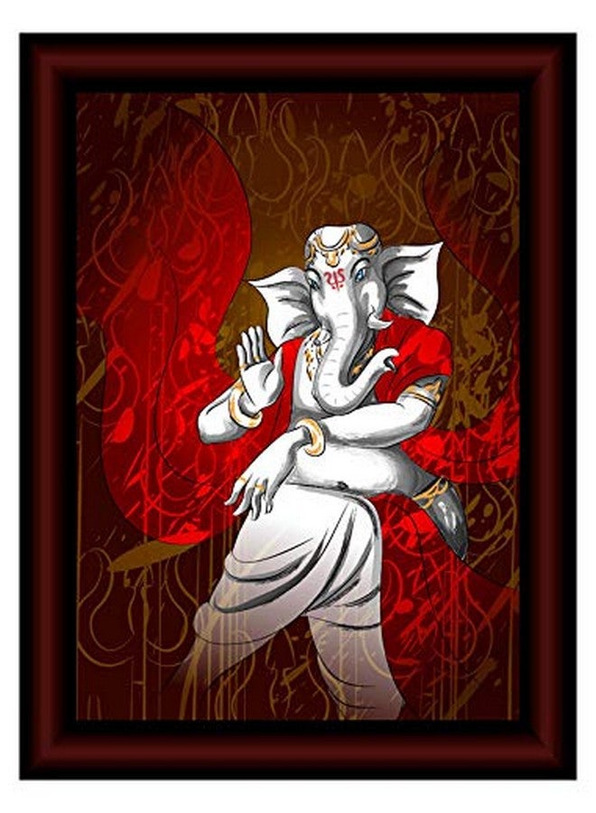 SAF Ganesha Modern Art Cheery Framed UV Coated Painting 11 Inch X 14 Inch SANFK30625, Multicolor - Image 1