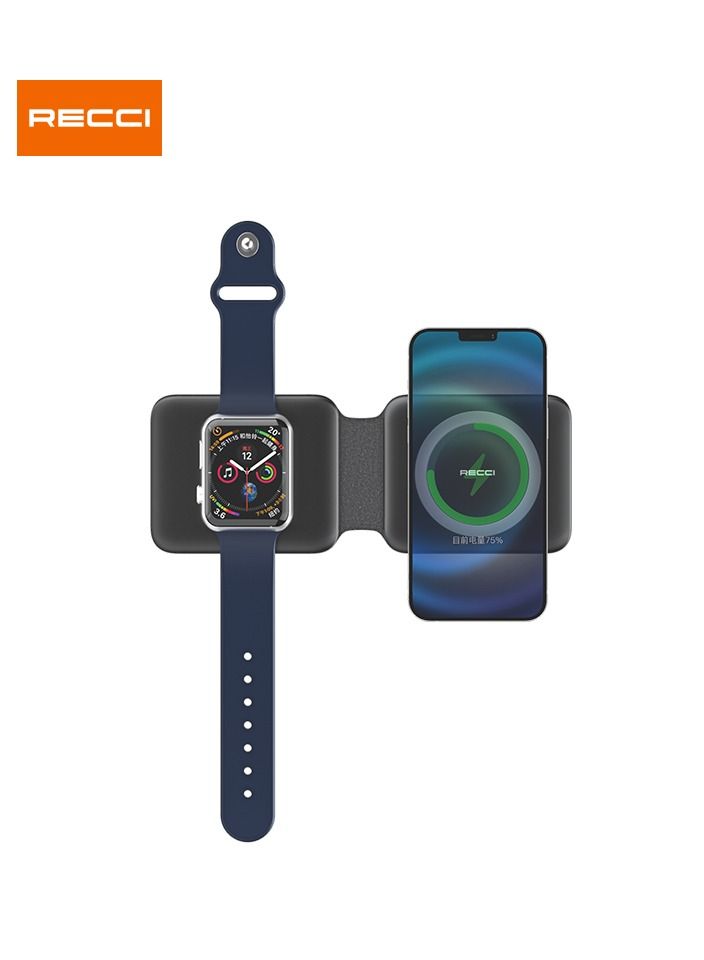 Recci RCW-13  3-in-1 Wireless Charger Black - Image 1