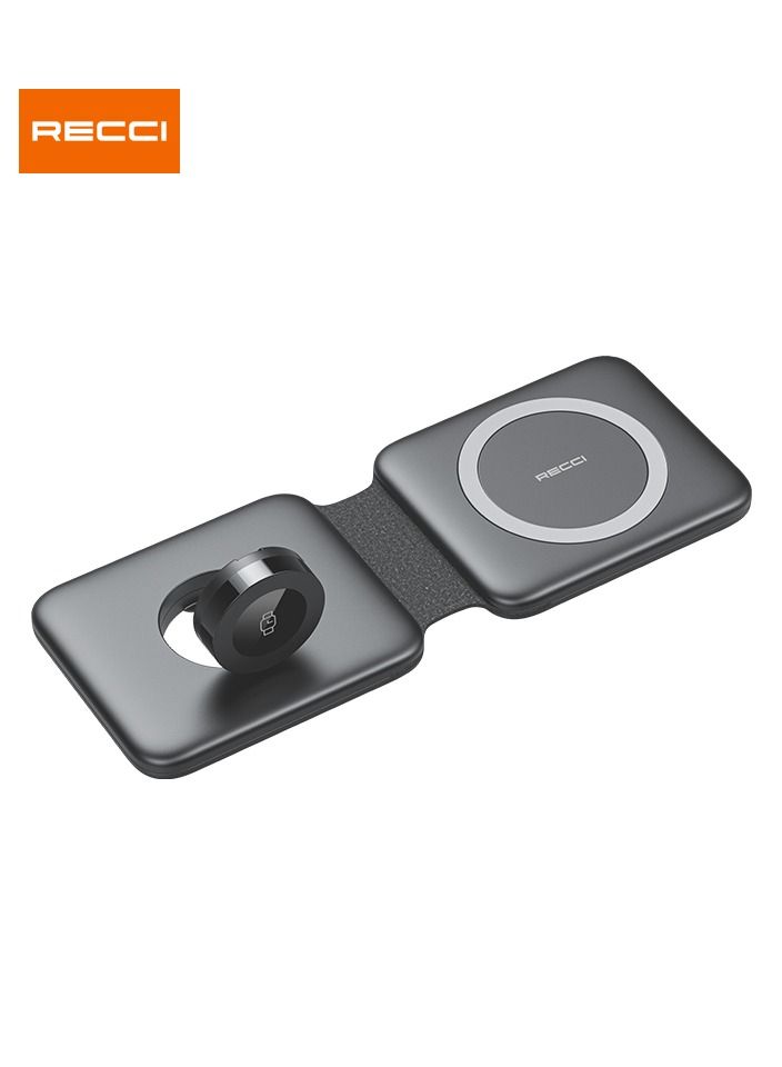 Recci RCW-13  3-in-1 Wireless Charger Black - Image 2