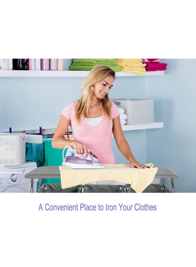 XiuWoo Foldable Ironing Board Rolling Heavy-Duty Laundry Hamper with 3 Bags  Laundry Sorter Cart - Image 5