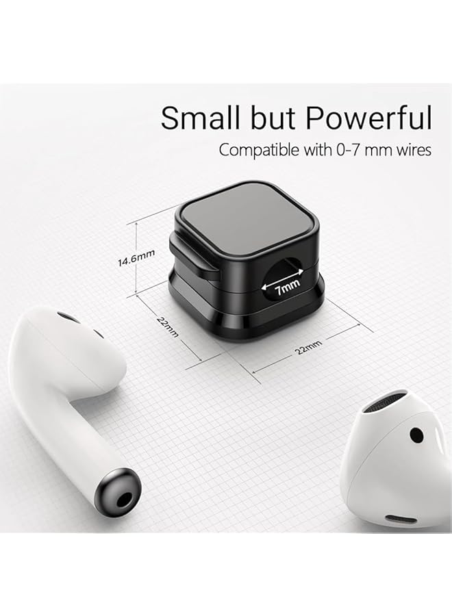 erorex 6 Pack Magnetic Cord Holder White 7Mm Diameter 3Cm Length Cable Organizer Adhesive Charger Cable Management Clips For Home Office Wall Desktop Nightstand - Image 3