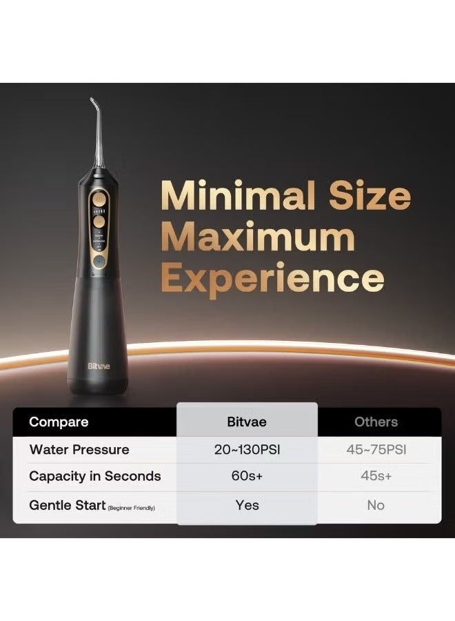 Bitvae C6 Large Capacity Water Dental Flosser for Teeth, Rechargeable Cordless Oral Irrigator with 300ML Built in Tank, 3 Modes and 6 Jet Tips, IPX7 Waterproof for Home and Travel - Image 3