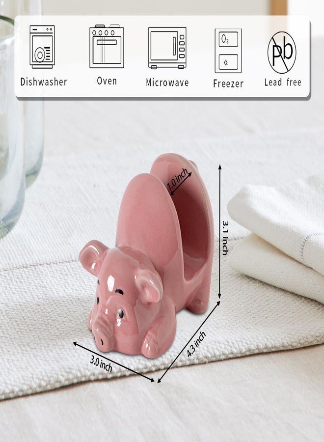 GABROC Pig Sponge Holder for Kitchen Sink Sink Sponge Holder Ceramic Dish Sponge Holder Pink Kitchen Sponge Holder - Adorable and Functional Sink Caddy - Image 4