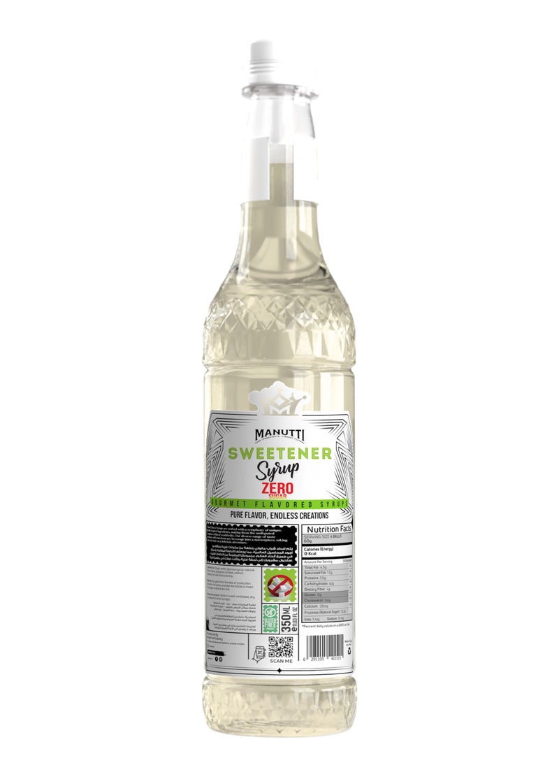 Manutti Sweetener Syrup 𝗭𝗘𝗥𝗢 𝗦𝗨𝗚𝗔𝗥/𝗖𝗔𝗟𝗢𝗥𝗜𝗘𝗦 350ml - Image 2