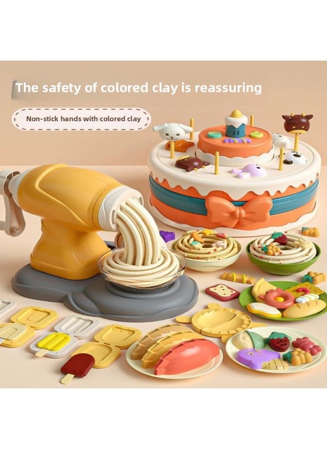 Generic - Children And Girls Educational Male 3 To 6 Birthday Gift 7 Kitchen 5 Play House Cooking Toys 9 Baby 8 1 12 Years Old-Colour:[noodle Maker + Ice Cream Maker + Cake Maker + Dumplings + Ice Cream] Comes With 18 Pieces Of Colored Clay - Image 1