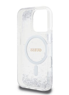 GUESS iPhone 16 Pro Max Magsafe case IML Hard Cover with Marble Design / Drop protection / Slim Profile / Comfortable Grip-Silver  - Image 4