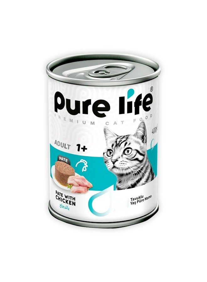 Pure Life Premium Pate With Chicken Adult Cat Food - 400G - Image 1