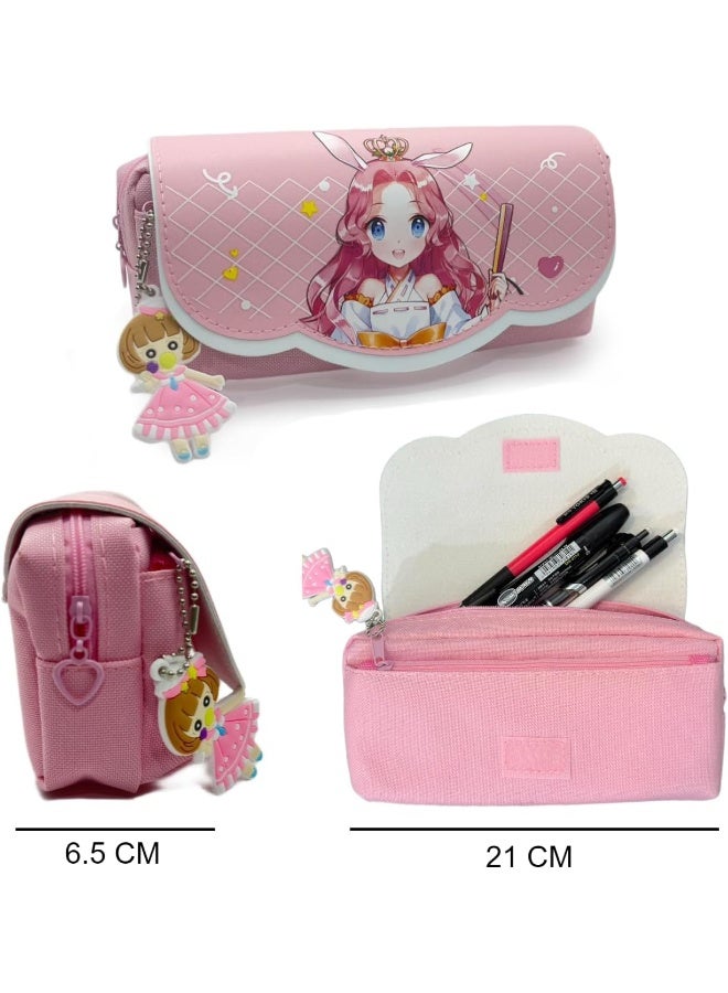ECVV Pencil case Pencil Bag Primary Students School Students Multi-function Double Layer Large Capacity Children Gift Pencil Pen bag | Girls - Image 5
