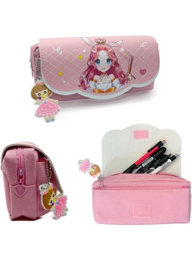 ECVV Pencil case Pencil Bag Primary Students School Students Multi-function Double Layer Large Capacity Children Gift Pencil Pen bag | Girls - Image 4
