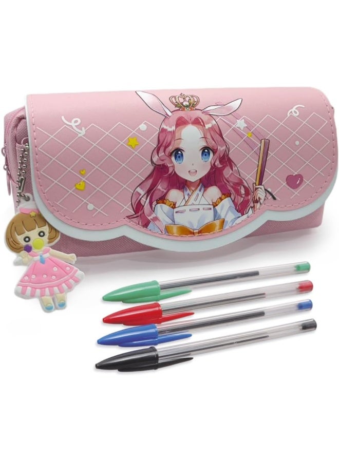 ECVV Pencil case Pencil Bag Primary Students School Students Multi-function Double Layer Large Capacity Children Gift Pencil Pen bag | Girls - Image 1