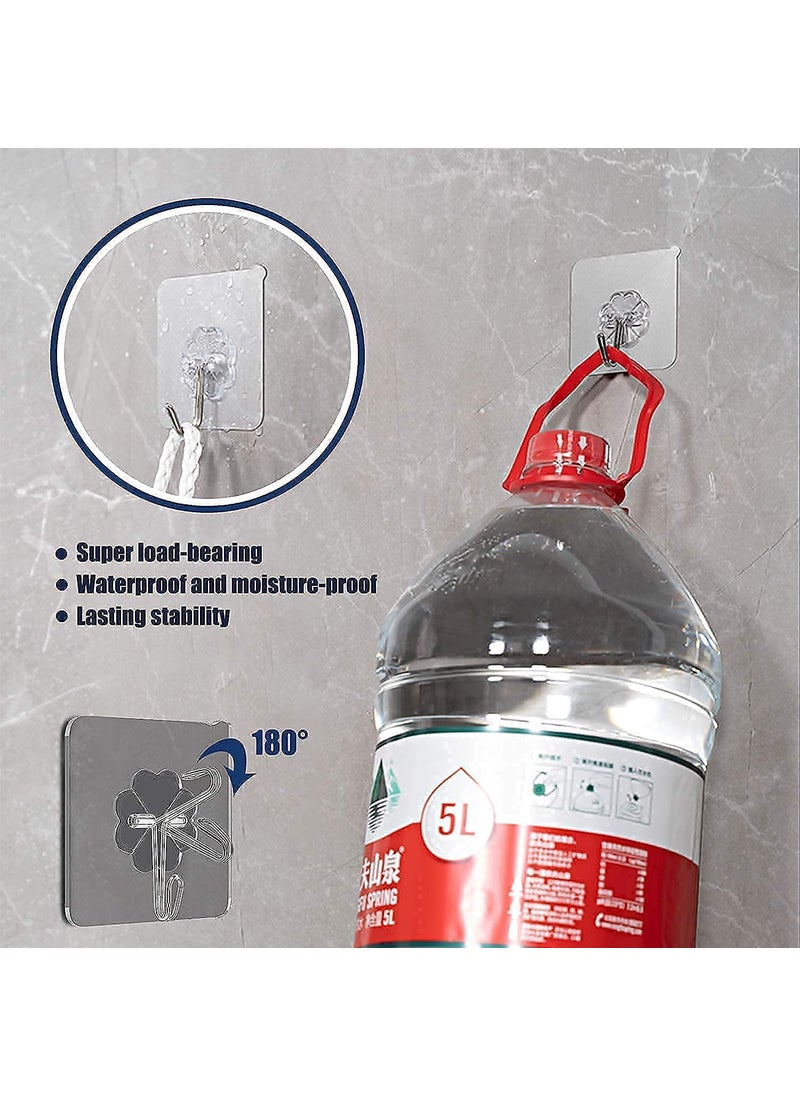 SARVYA SHOP SARVYA SHOP Heavy Duty Self Adhesive Stainless Hooks Transparent Waterproof and Oilproof Wall Hooks for Kitchen Bathroom Shower Door Outdoor Home Improvement Utility Hook 18pcs  - Image 5