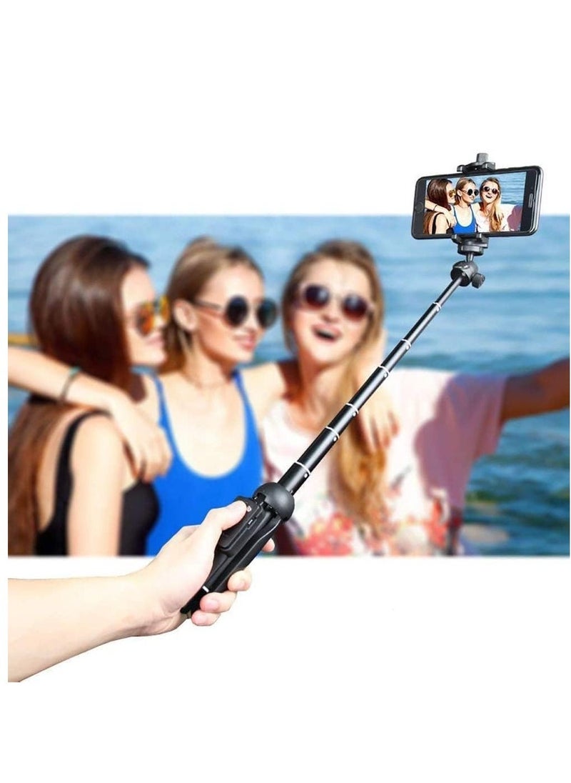 Raxoom Selfie Stick for Phone Size 4.5-6.2 Inch, 3 in 1 Portable Cell Phone Holder/Stand Extendable Tripod with Bluetooth Wireless Remote Lightweight Compatible-iOS, Android (BLACK) (ELT-SS-T01) - Image 5