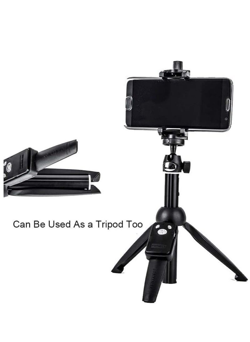 Raxoom Selfie Stick for Phone Size 4.5-6.2 Inch, 3 in 1 Portable Cell Phone Holder/Stand Extendable Tripod with Bluetooth Wireless Remote Lightweight Compatible-iOS, Android (BLACK) (ELT-SS-T01) - Image 3