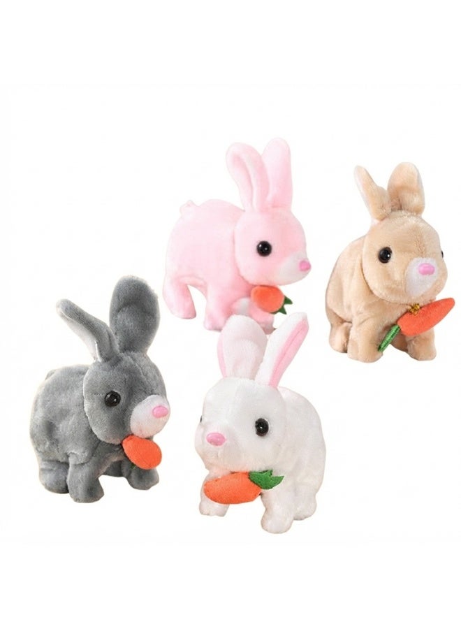 First Choice Moving and Hopping Toy Rabbit with Carrot – Soft Plush Rabbit with Interactive Movement and Sounds – Fun Interactive Toy for Kids – Multicolored (1 Piece) - Image 1