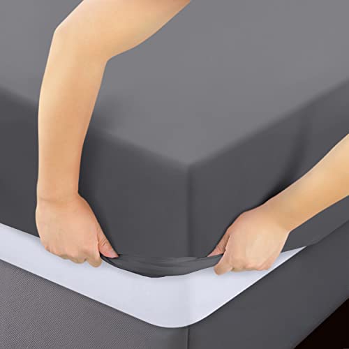 Utopia Bedding Fitted Sheet - Pack of 2 Bottom Sheets - Soft Brushed Microfiber - Deep Pockets, Shrinkage & Fade Resistant - Easy Care (Full, Grey) - Image 3