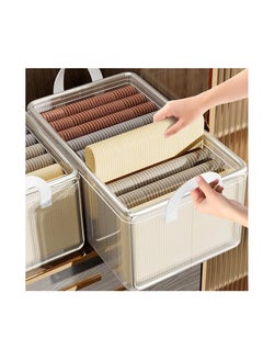 Generic GoldenLike PVC Clothing Storage Box, Household Transparent Dormitory Storage Basket Wardrobe Storage Box Clothing Pants Storage Box,26L  - Image 1