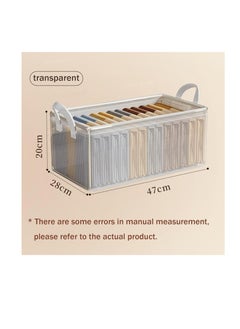 Generic GoldenLike PVC Clothing Storage Box, Household Transparent Dormitory Storage Basket Wardrobe Storage Box Clothing Pants Storage Box,26L  - Image 3