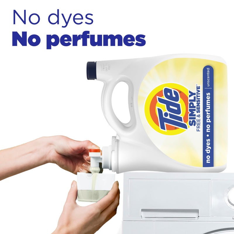 Tide Simply Liquid Laundry Detergent, Free & Sensitive Scent, 89 Loads, 117 fl oz - Image 3