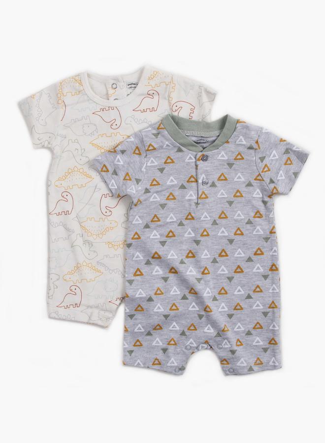 Mothers Choice Pack Of 2 - Dino Print Short Romper - Image 1