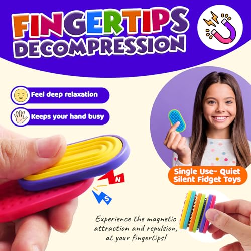 LESONG Sensory Fidget Magnet Toys for Kids: Silicone Magnetic Sliders Stress Fidgets for Autism, Anxiety Relief Small Fidget Toys for Adults Office Desk / Travel Classroom Must Haves, Stocking Stuffers Gifts - Image 2