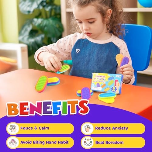 LESONG Sensory Fidget Magnet Toys for Kids: Silicone Magnetic Sliders Stress Fidgets for Autism, Anxiety Relief Small Fidget Toys for Adults Office Desk / Travel Classroom Must Haves, Stocking Stuffers Gifts - Image 4