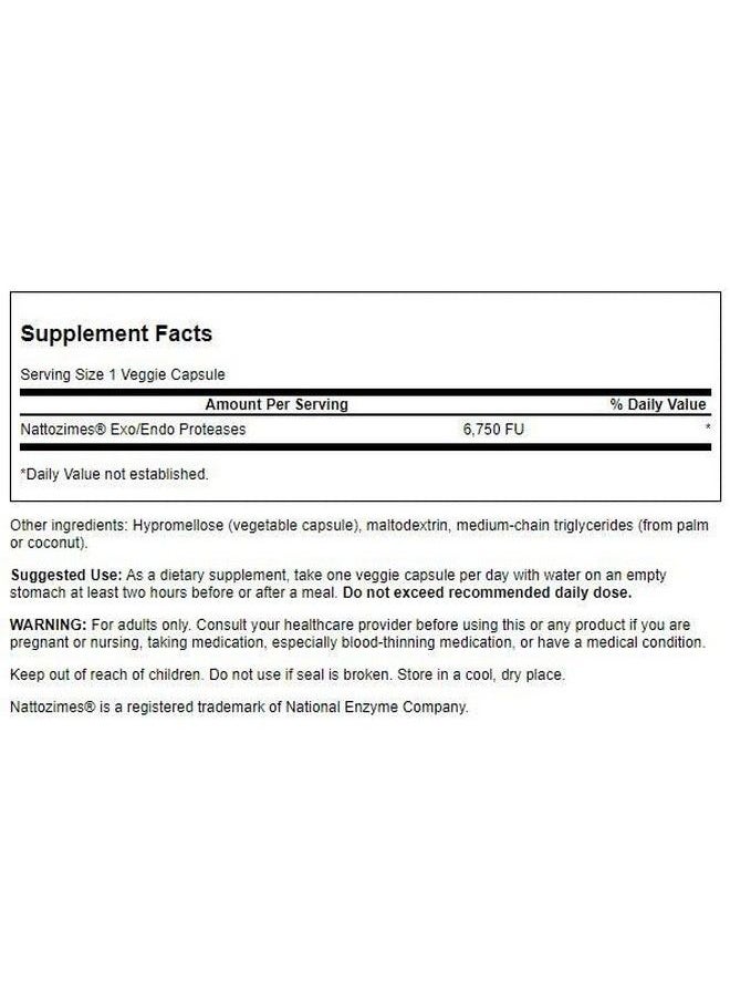 SWANSON - Triplestrength Nattozimes 195 Milligrams/6750 Fu 60 Veg Capsules Enzyme - Image 1
