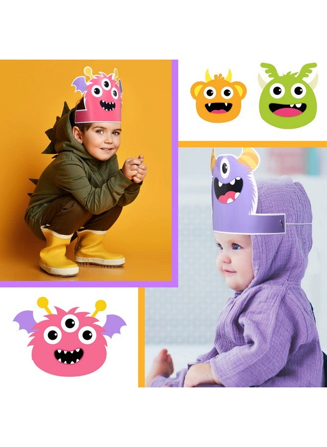 اوريهير 12 قطعة من القبعات الورقية الوحشية، عصابات الرأس الوحشية، لوازم حفلات أعياد الميلاد، هدايا استحمام الطفل، فستان الوحش للأولاد والبنات، مستلزمات الحفلات التنكرية، 6 أنماط - Image 2