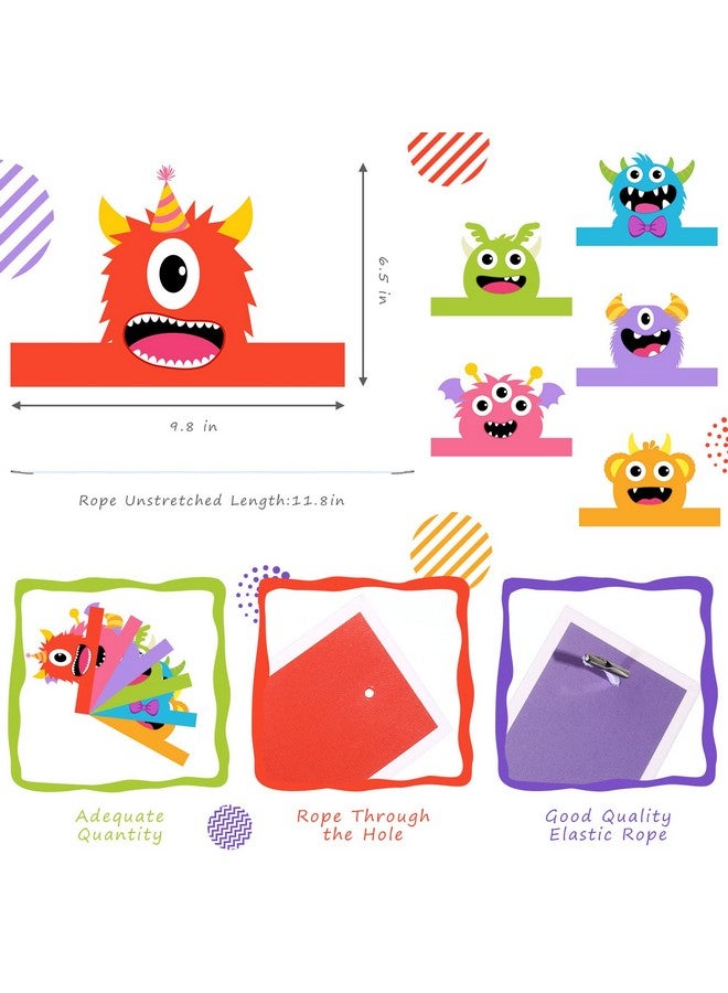اوريهير 12 قطعة من القبعات الورقية الوحشية، عصابات الرأس الوحشية، لوازم حفلات أعياد الميلاد، هدايا استحمام الطفل، فستان الوحش للأولاد والبنات، مستلزمات الحفلات التنكرية، 6 أنماط - Image 3