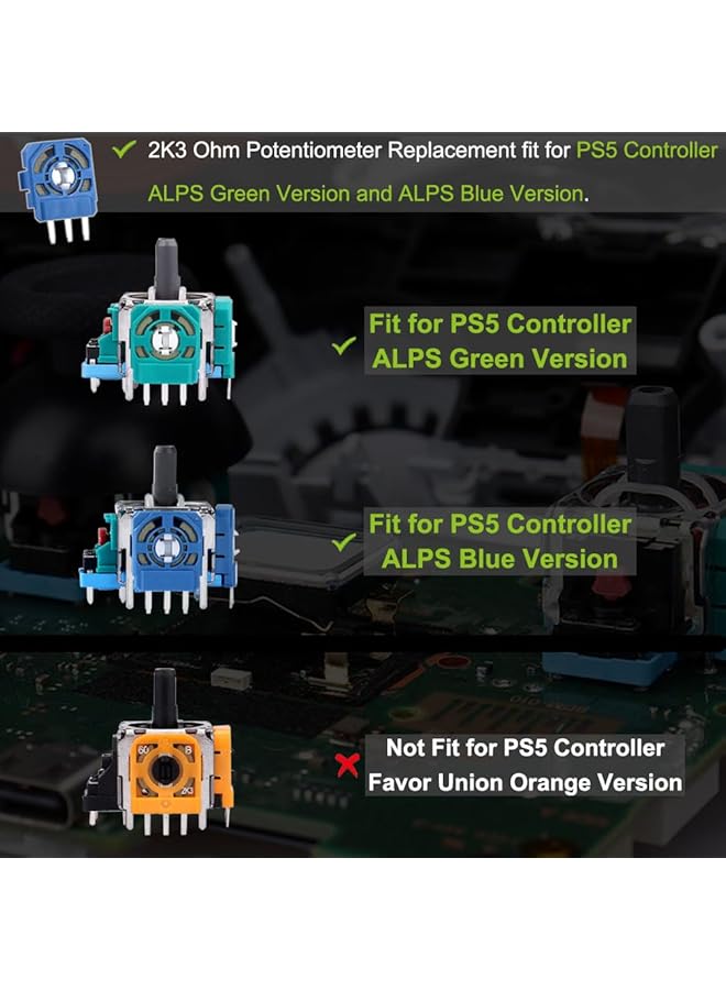 10Pcs 2K3 Ohm Potentiometer Replacement For Dualsense Ps5 Controller Trim Pot Resistor Thumbstick Module Sensor For Alps Analog Joystick  - Image 2