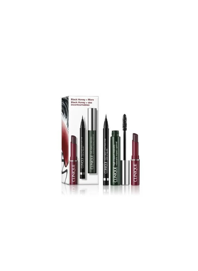 CLINIQUE Clinique Black Honey + More Makeup Set Almost Lipstick & High Impact Mascara & High Impact Eyeliner