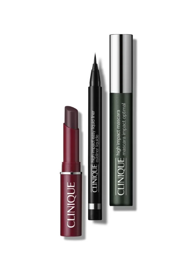 CLINIQUE Clinique Black Honey + More Makeup Set Almost Lipstick & High Impact Mascara & High Impact Eyeliner