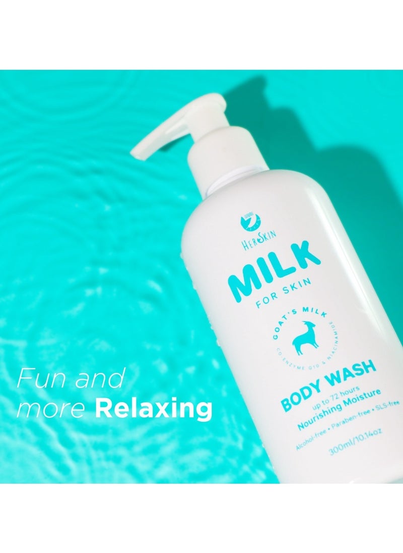 Her Skin - Goat Milk Body Wash - Ultimate Cleanser and Nourishing Moisturizer for 72-hour Hydration, Targets Dull, Dry, and Rough Skin, Fades Age Spots, and Brightens Skin, 300ml. - Image 1