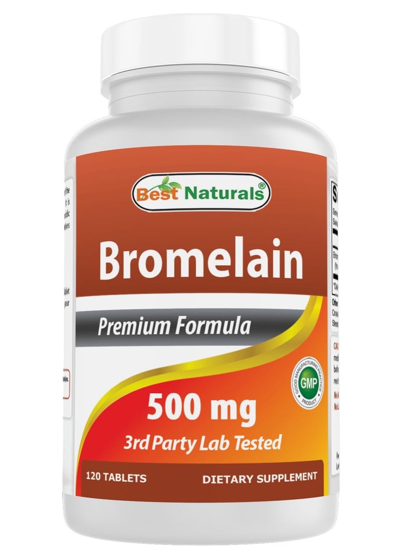 Best Naturals Bromelain Proteolytic Digestive Enzymes Supplements 500 Mg 120 Tablets Supports Healthy Digestion Joint Health Nutrient Absorption  - Image 1
