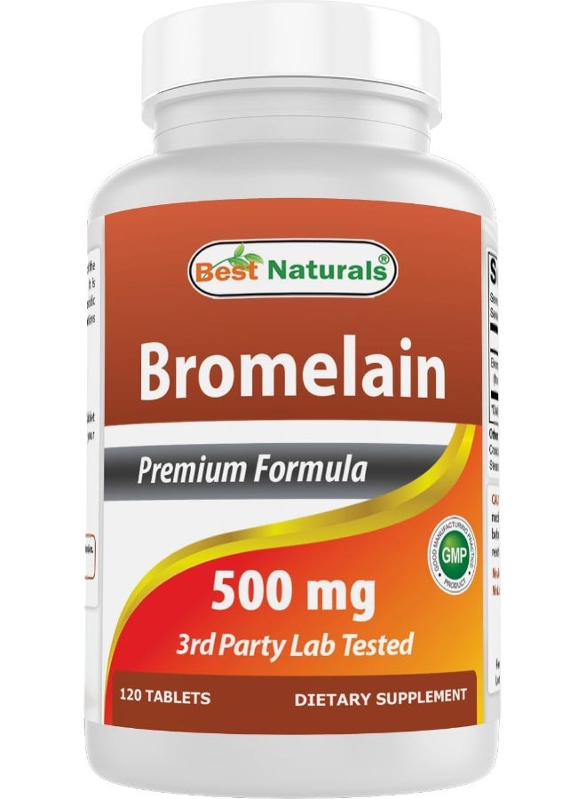 Best Naturals Bromelain Proteolytic Digestive Enzymes Supplements, 500 mg, 120 Tablets
