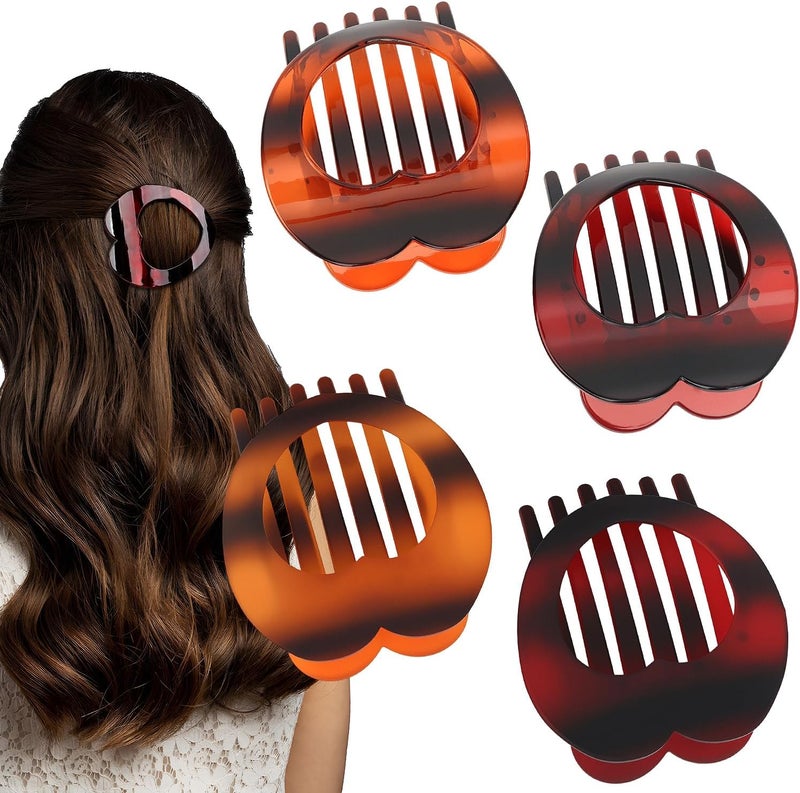 OWill Flat Claw Clip 4 Pcs Flat Hair Clips for Women Curved Design Hair Clips for Thick Thin Hairs Hair Accessories for Women and Girls