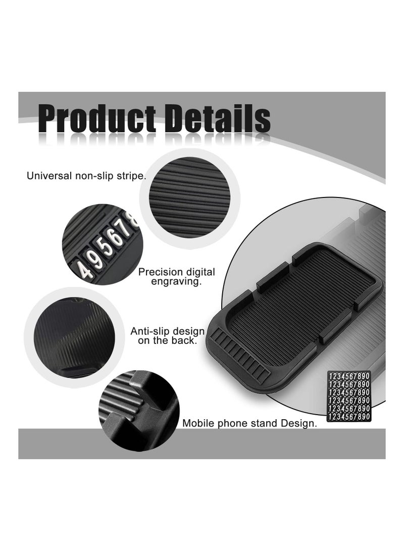 Y&D SYOSI, 2pcs Removable and Reusable Anti Slip Dashboard Pad with Double-Groove Tray, Cell Phone Holder, for Storage Keychains Sunglasses  - Image 3