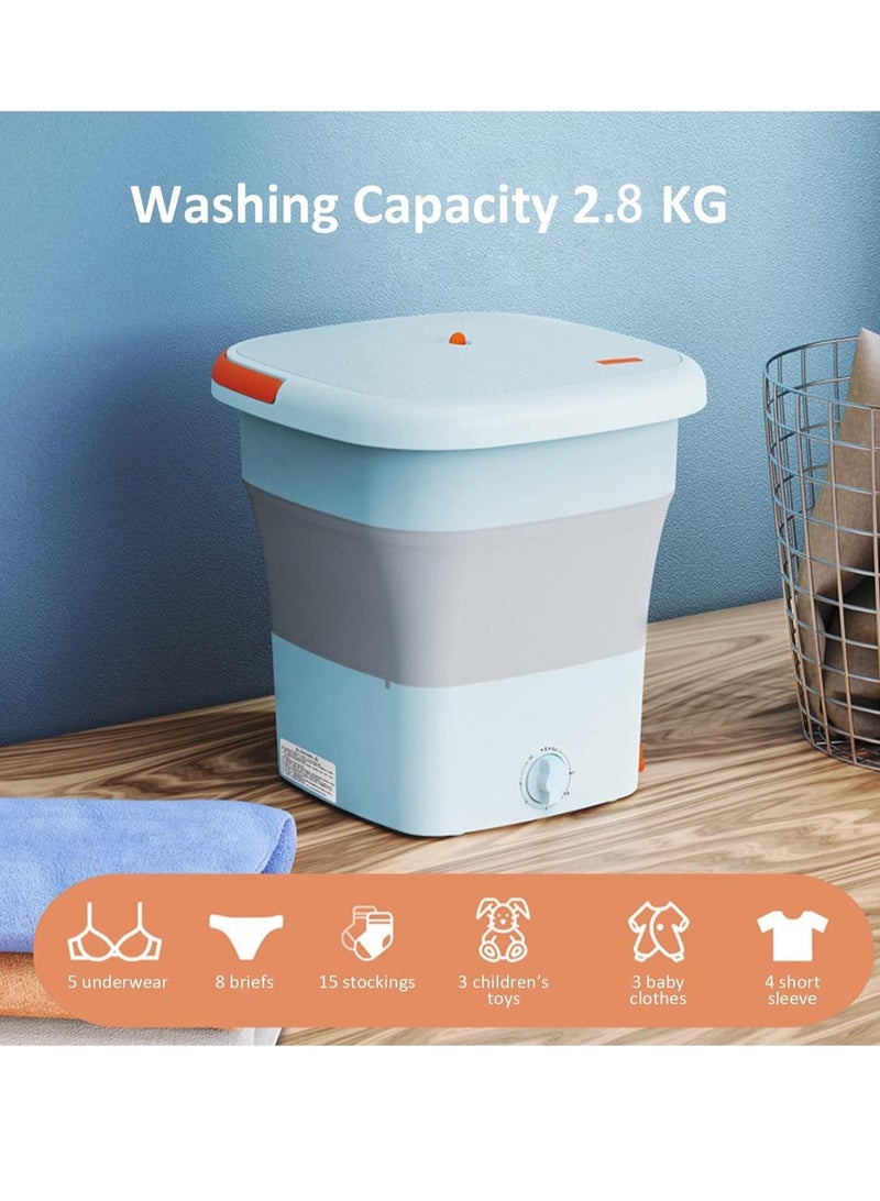 VUCATIN 16L Folding Washing Machine Mini Washing Machine All-in-One Elution  Portable Automatic Home Travel Washing Machine Suitable for Apartment Camping Rv Baby Underwear Washing Machines - Image 2