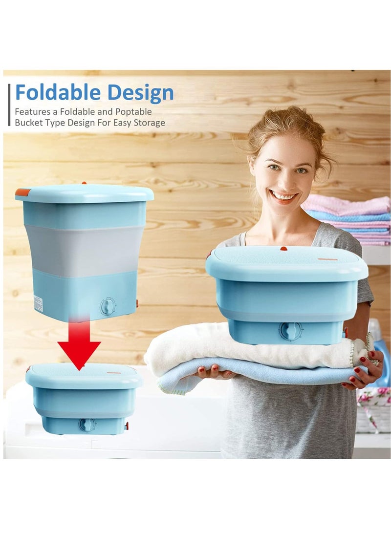 VUCATIN 16L Folding Washing Machine Mini Washing Machine All-in-One Elution  Portable Automatic Home Travel Washing Machine Suitable for Apartment Camping Rv Baby Underwear Washing Machines - Image 3