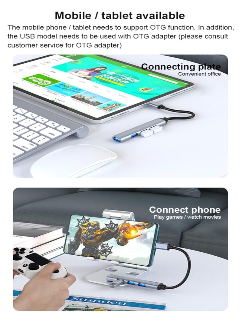 TIGER Ultra Slim USB 3.0 Hub with 4 Ports for Laptop, Notebook, PC, Mouse, Keyboard – Compact, High-Speed Data Transfer, Sleek Silver Design, Ideal for Work, Home, and Travel  - Image 4