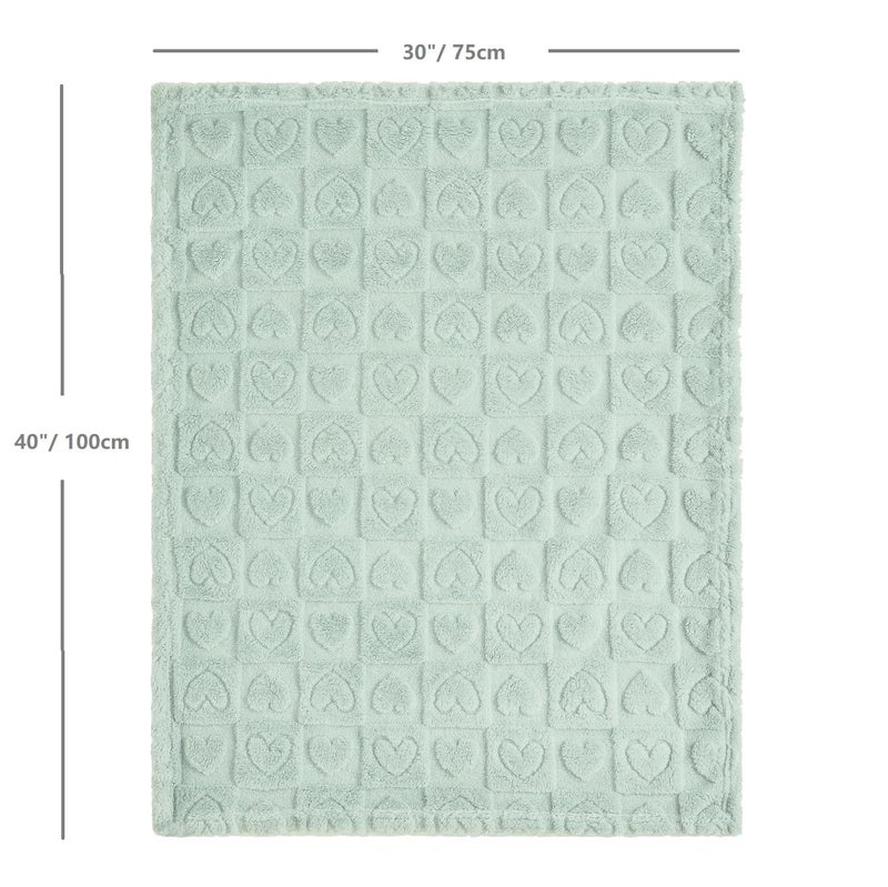 CREVENT 30"X40" Cozy Soft Warm Sherpa Baby Blanket for Girls Boys, Newborn Essentials for Infant, Baby Shower Receiving Gift - Green Heart 75X100cm + Gift Bag with Ribbon - Image 5